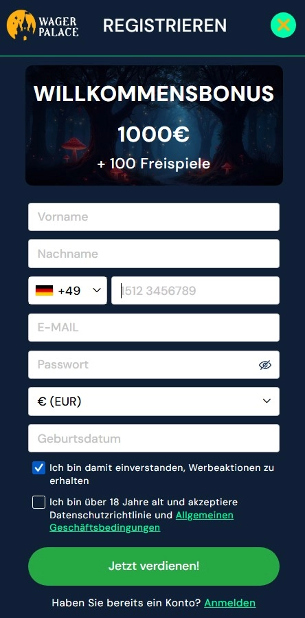 Registrierung und Login
